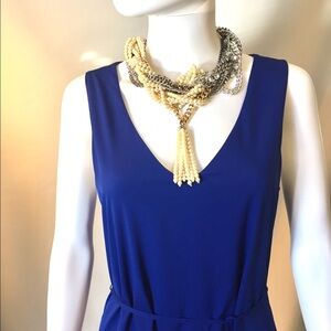 Blue sleeveless with belt dress WITHOUT ORIGINAL BELT!